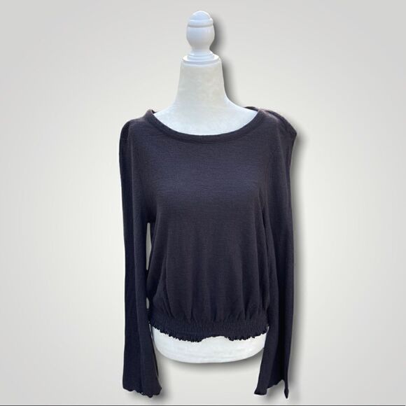 Madewell Texture & Thread Bell Sleeve Peasant Top Smocked Waist Women’s Small - Picture 5 of 8